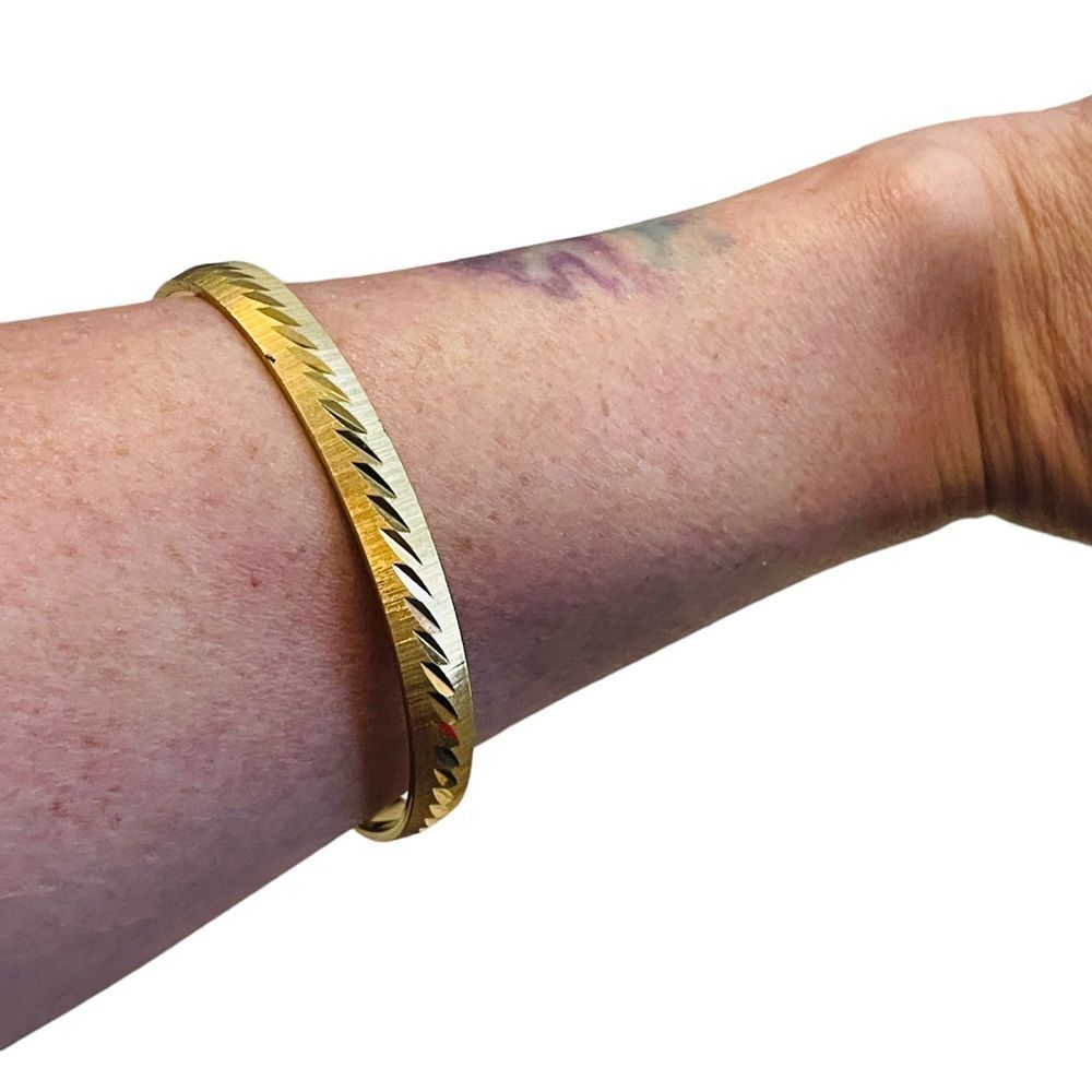 Vintage Monet Gold Etched Bangle Bracelet